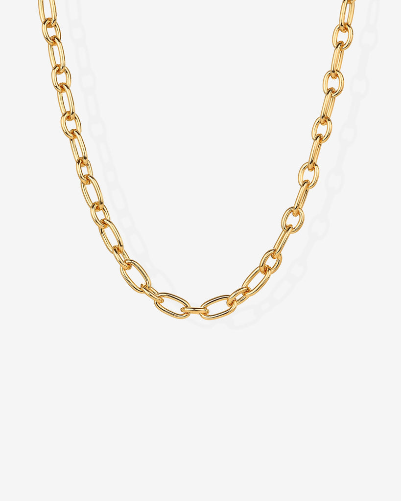 Chunky Oval Link Chain Necklace #Variant_Yellow Gold  