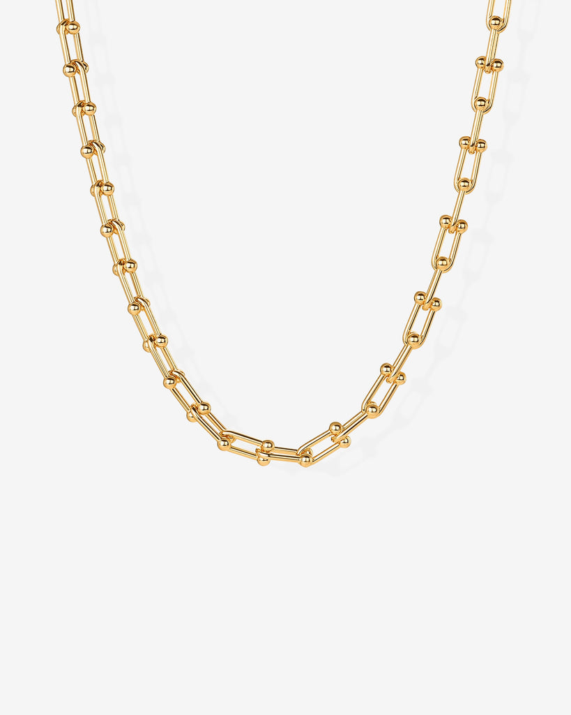 Chunky Barbell Links Chain Necklace #Variant_Yellow Gold  