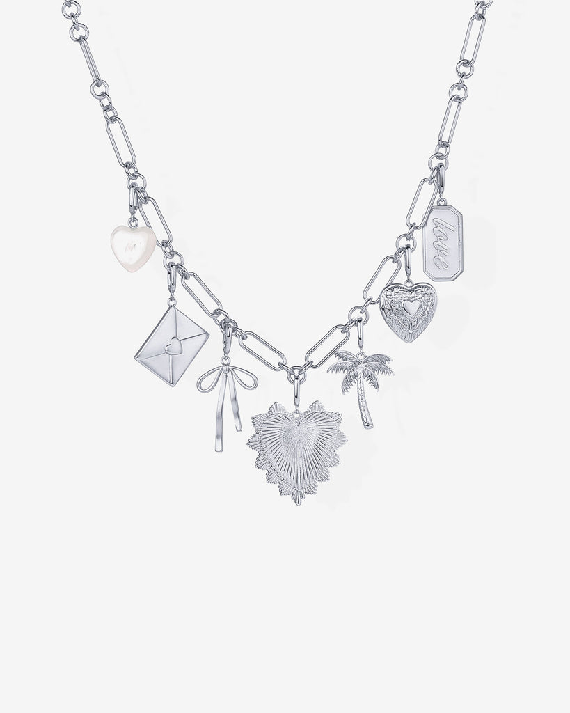 Chunky Charm Necklace #Variant_White Gold  
