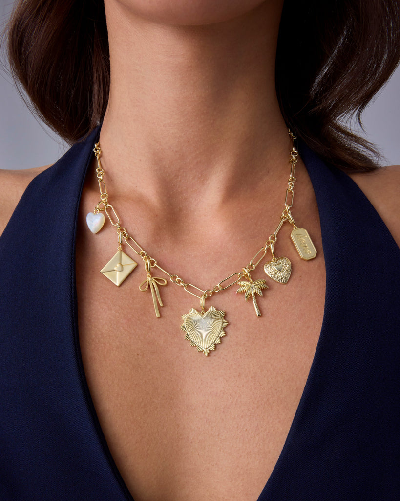 Chunky Charm Necklace #Variant_White Gold  