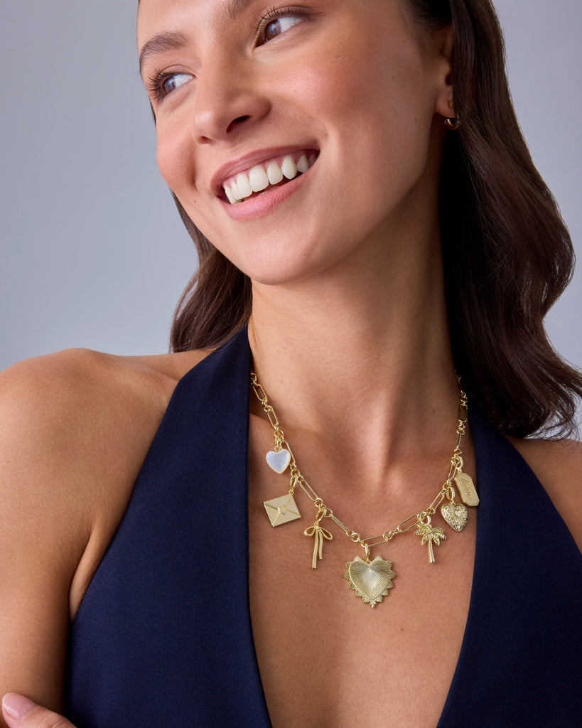 Chunky Charm Necklace #Variant_White Gold  