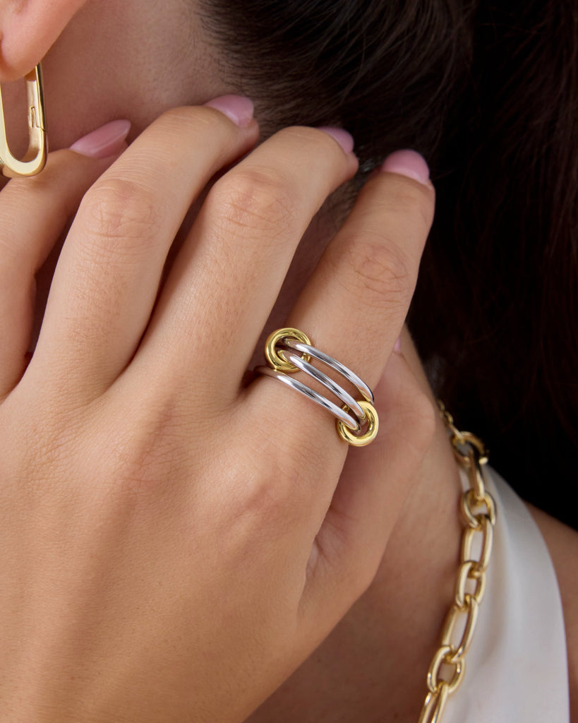 Interlocked Two-Toned Ring #Variant_White Gold  