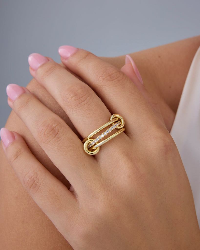 Interlocked Stack-and-Shine Ring #Variant_White Gold  
