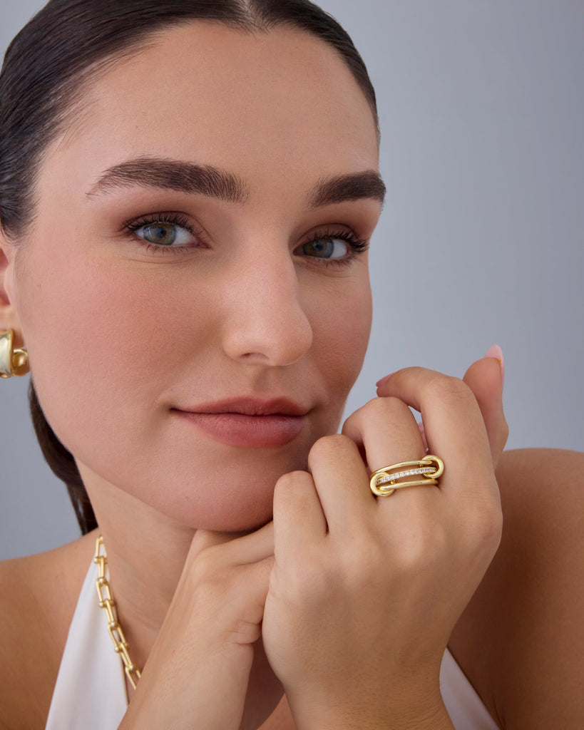 Interlocked Stack-and-Shine Ring #Variant_White Gold  