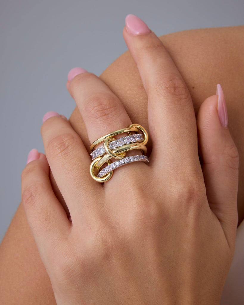 Interlocked Mixed-Metal Shine Ring #Variant_Two-Toned  