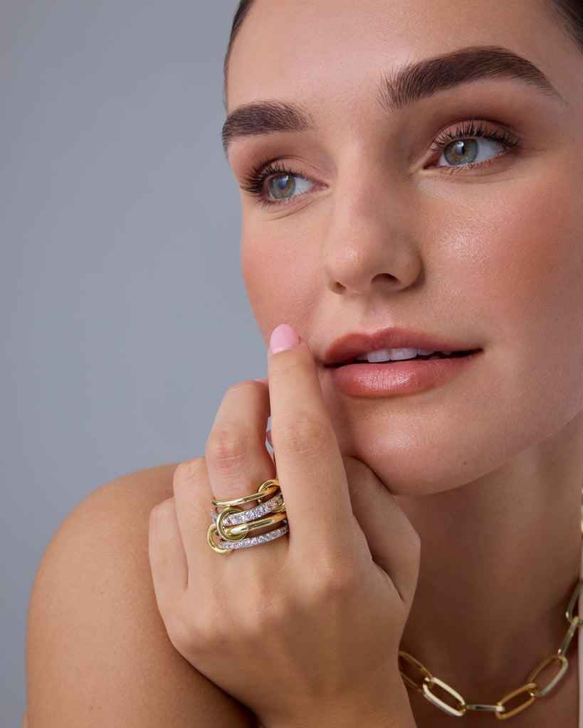Interlocked Mixed-Metal Shine Ring #Variant_Two-Toned  