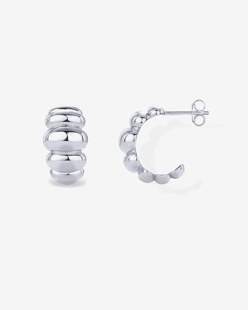 Puffy Hoops #Variant_White Gold Hoop 