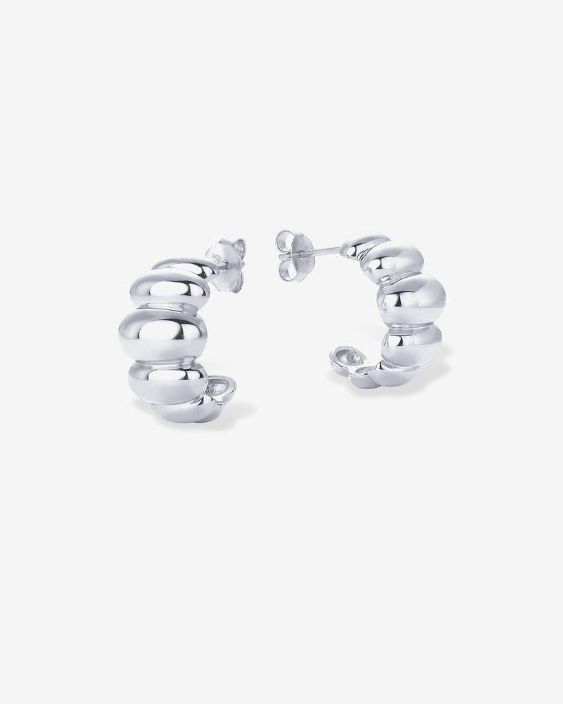 Puffy Hoops #Variant_White Gold Hoop 