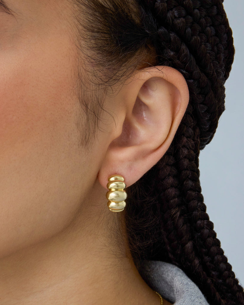 Puffy Hoops #Variant_White Gold Hoop 