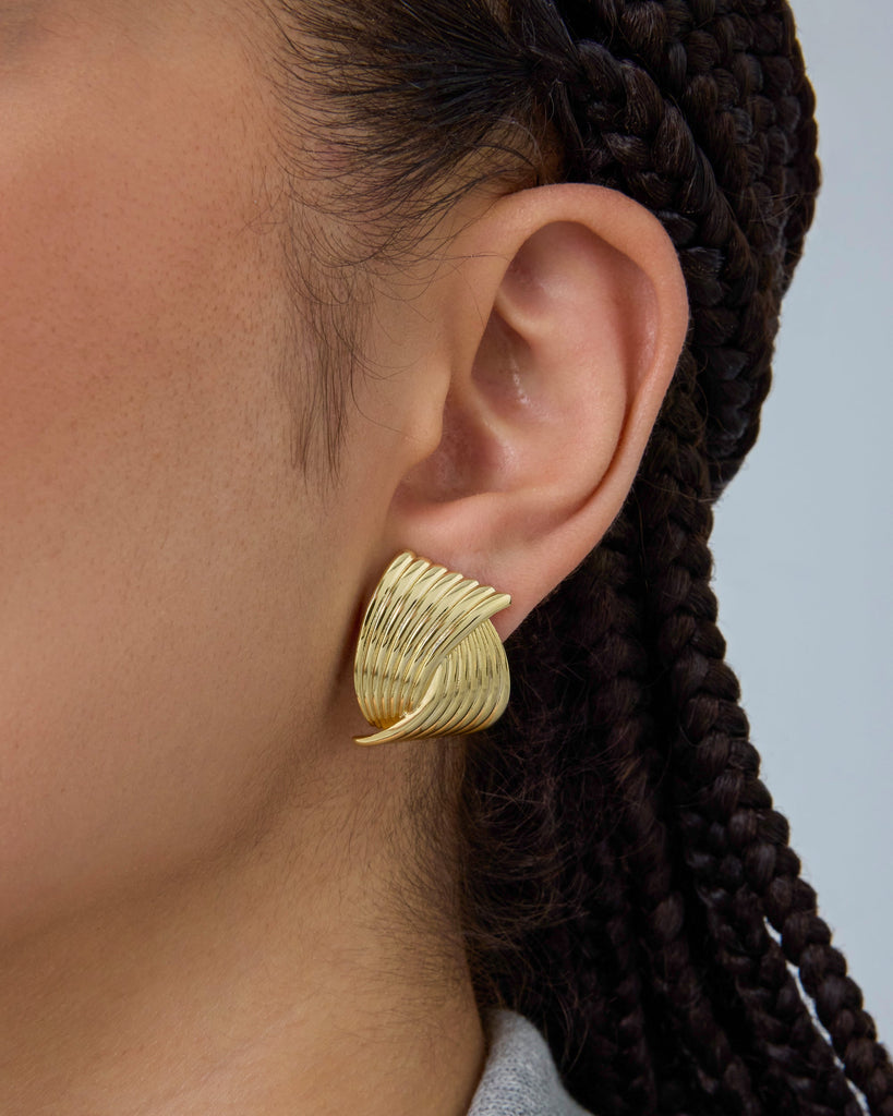 Fan Studs #Variant_White Gold Stud 