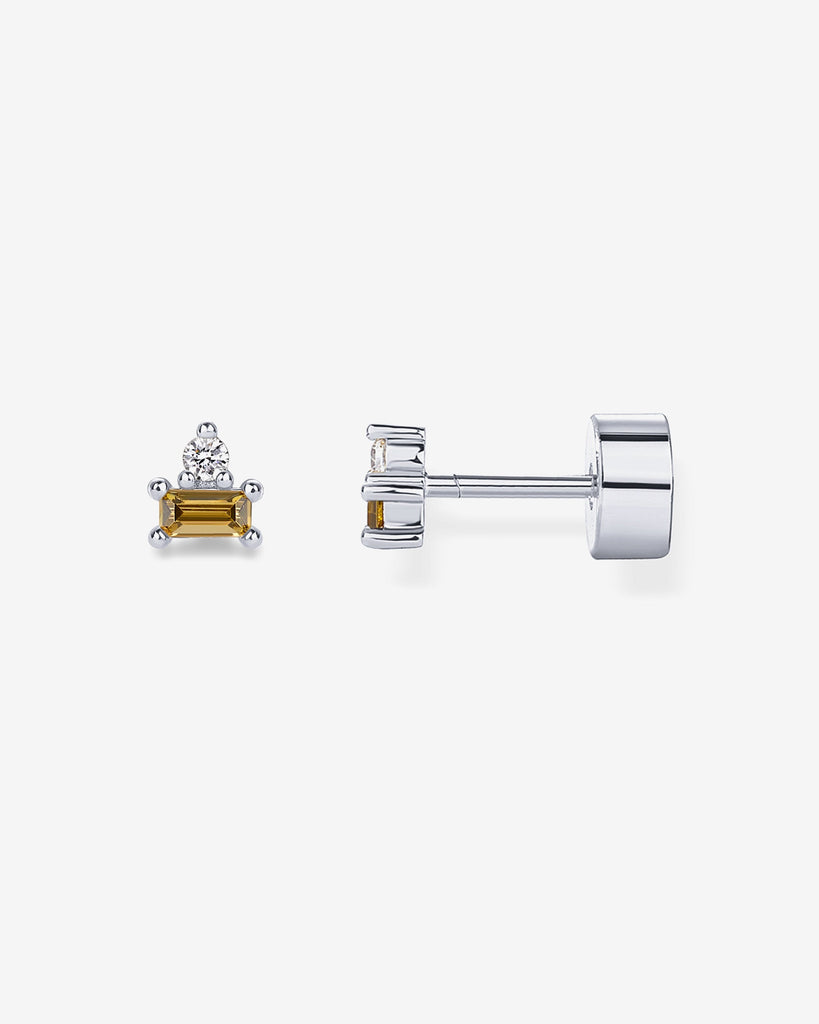 Two-Tone Gemstone Studs #Variant_White Gold/August Flat Backs 