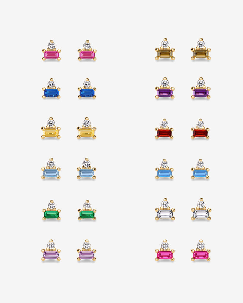 Two-Tone Gemstone Studs #Variant_Yellow Gold/January Flat Backs 
