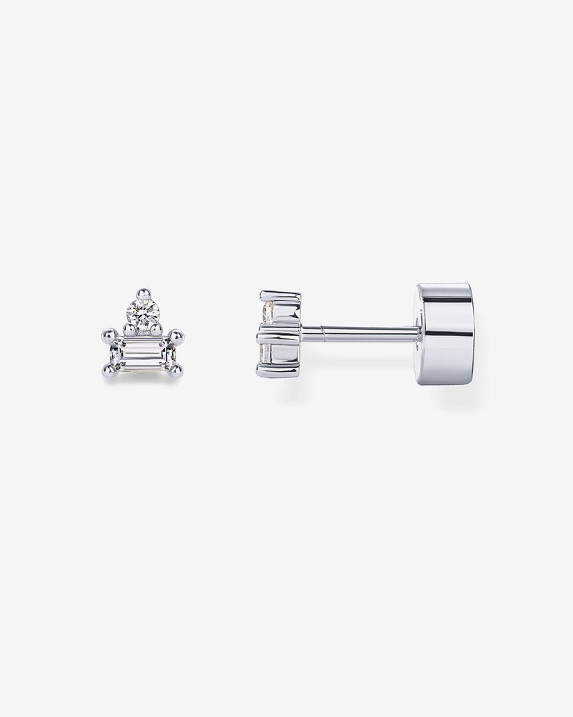 Two-Tone Gemstone Studs #Variant_White Gold/April Flat Backs 
