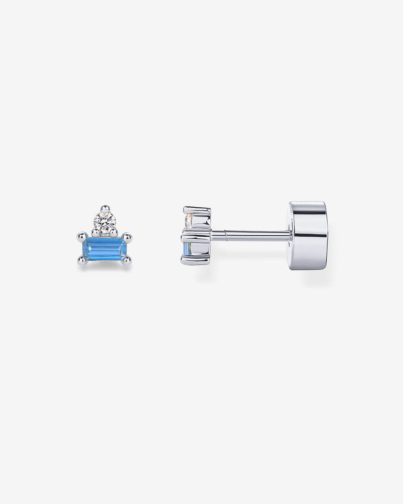 Two-Tone Gemstone Studs #Variant_White Gold/December Flat Backs 