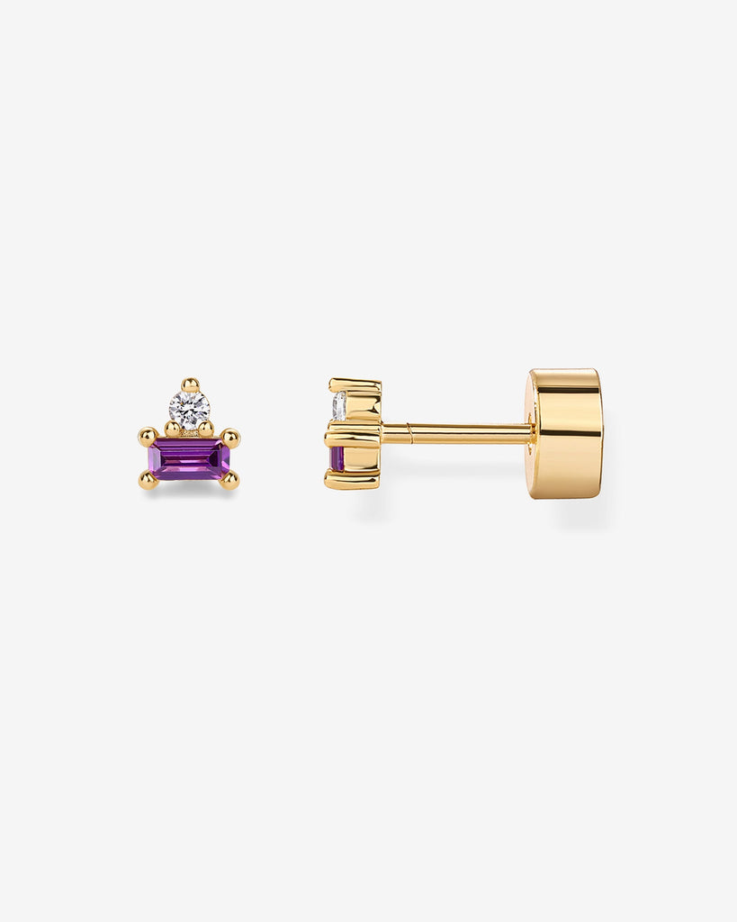 Two-Tone Gemstone Studs #Variant_Yellow Gold/February Flat Backs 