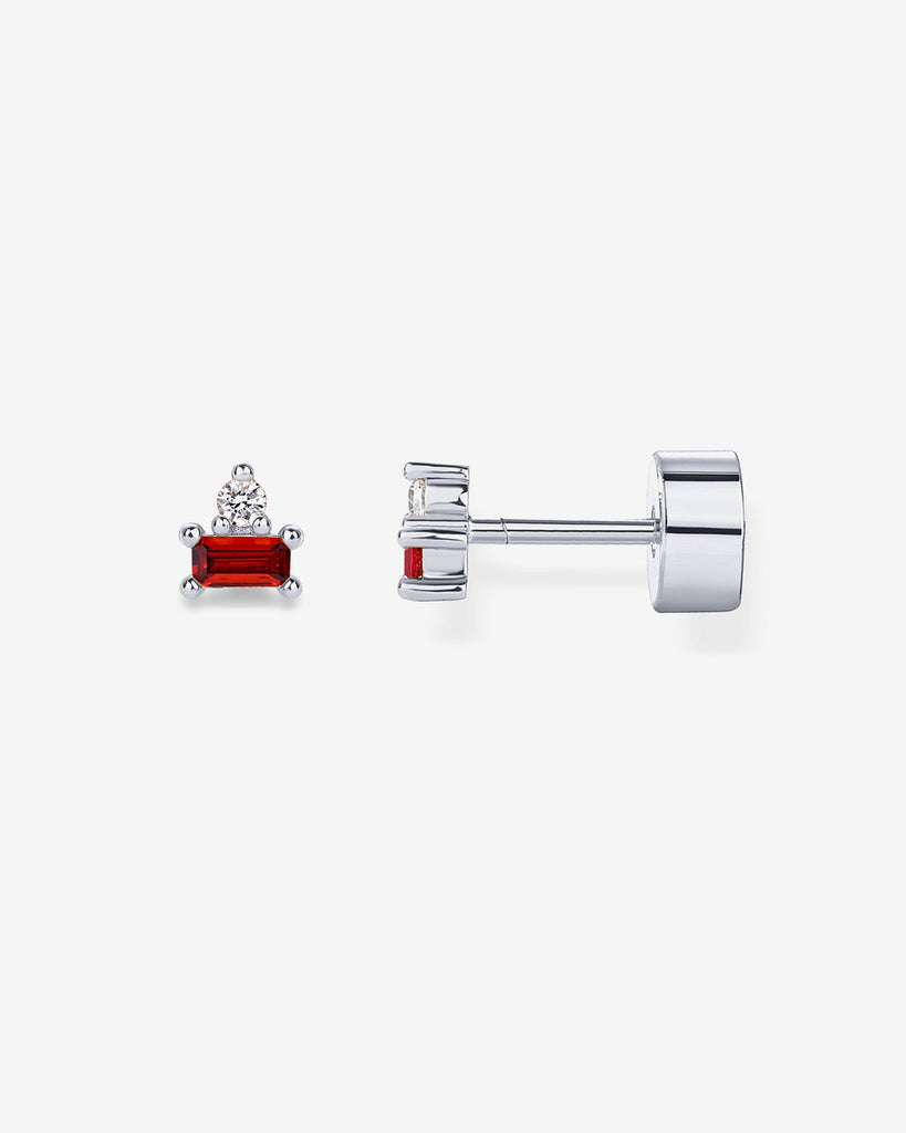 Two-Tone Gemstone Studs #Variant_White Gold/January Flat Backs 