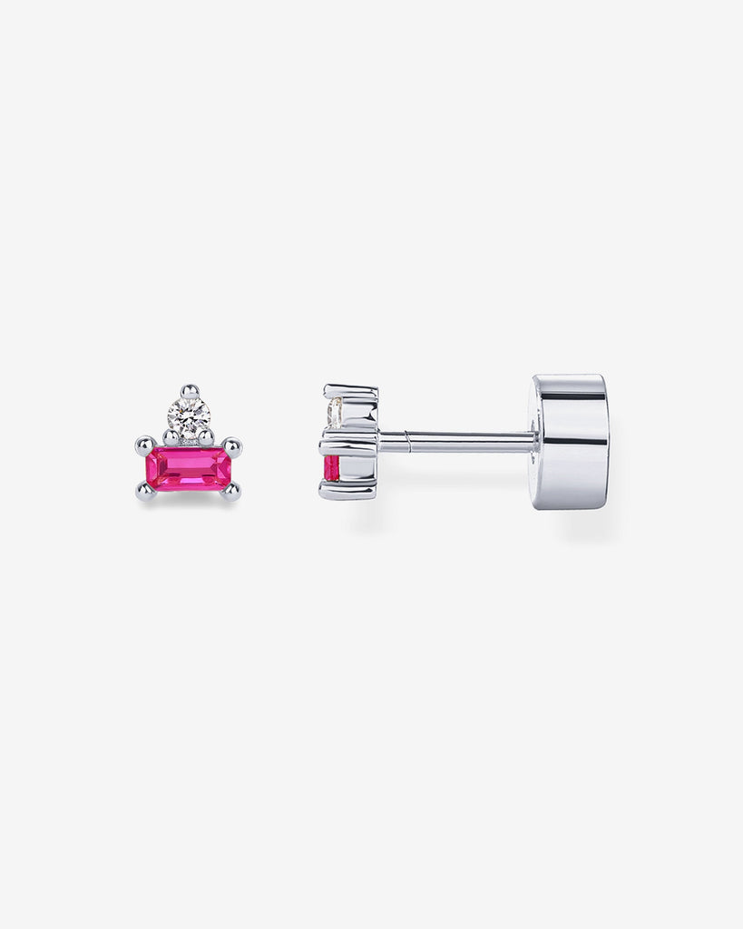 Two-Tone Gemstone Studs #Variant_White Gold/July Flat Backs 