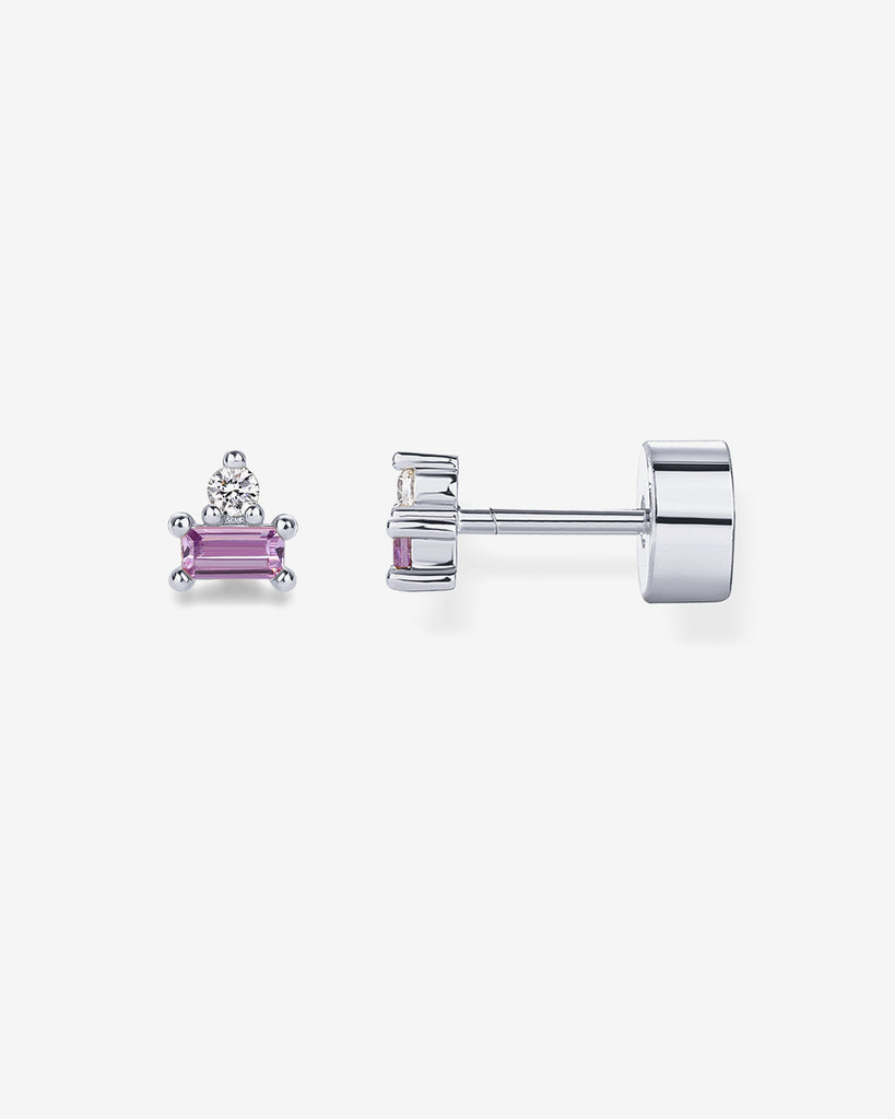 Two-Tone Gemstone Studs #Variant_White Gold/June Flat Backs 