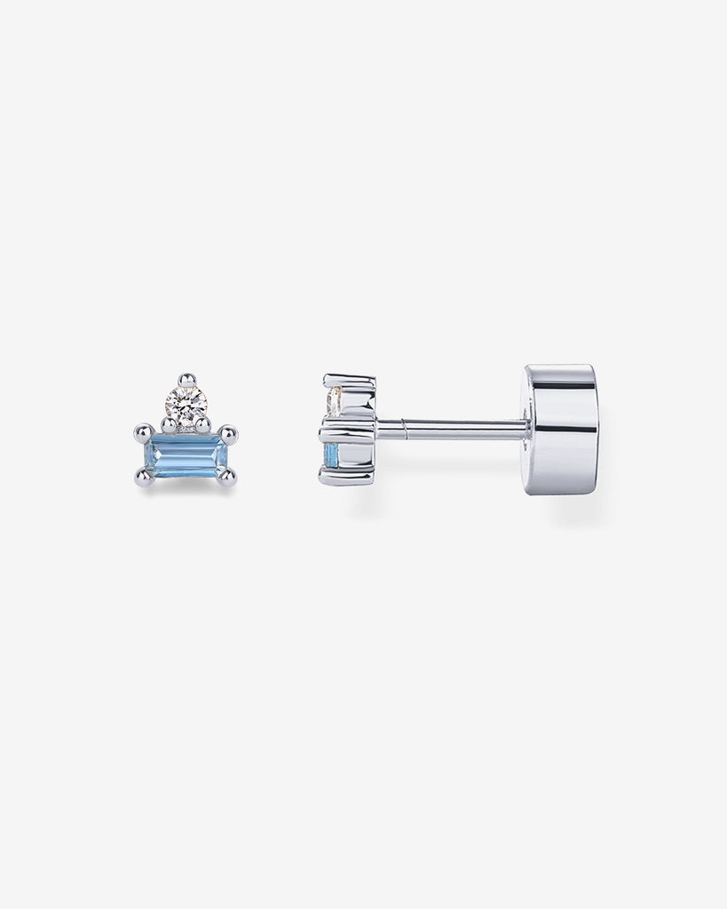 Two-Tone Gemstone Studs #Variant_White Gold/March Flat Backs 
