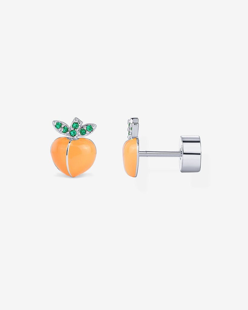 Peach Studs #Variant_White Gold Flat Backs 