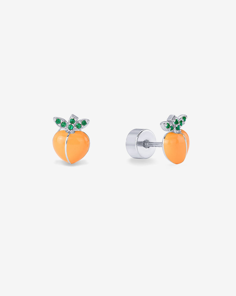 Peach Studs #Variant_White Gold Flat Backs 