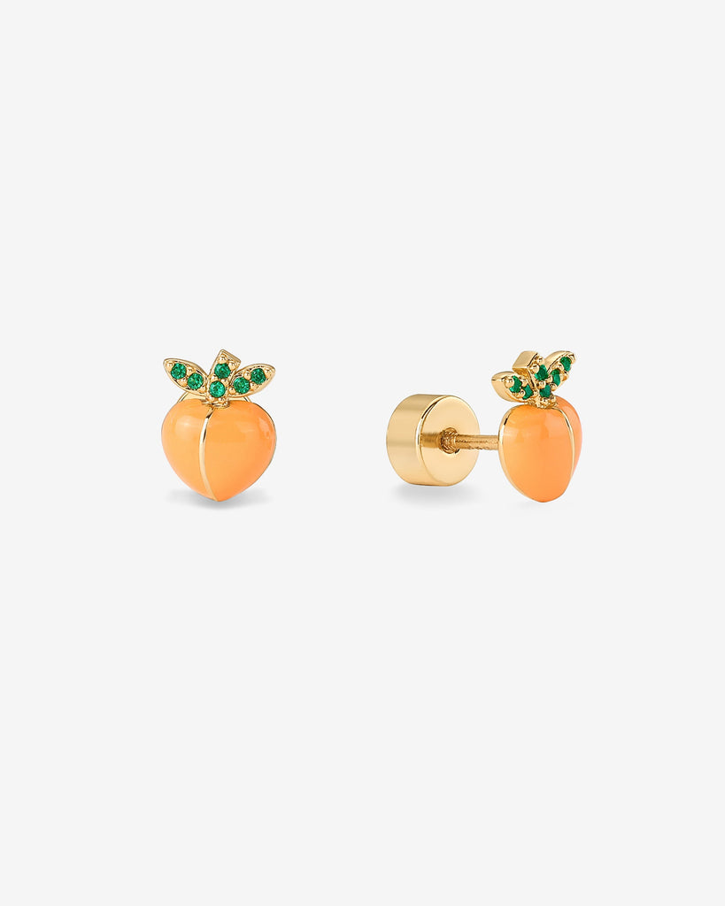 Peach Studs #Variant_Yellow Gold Flat Backs 