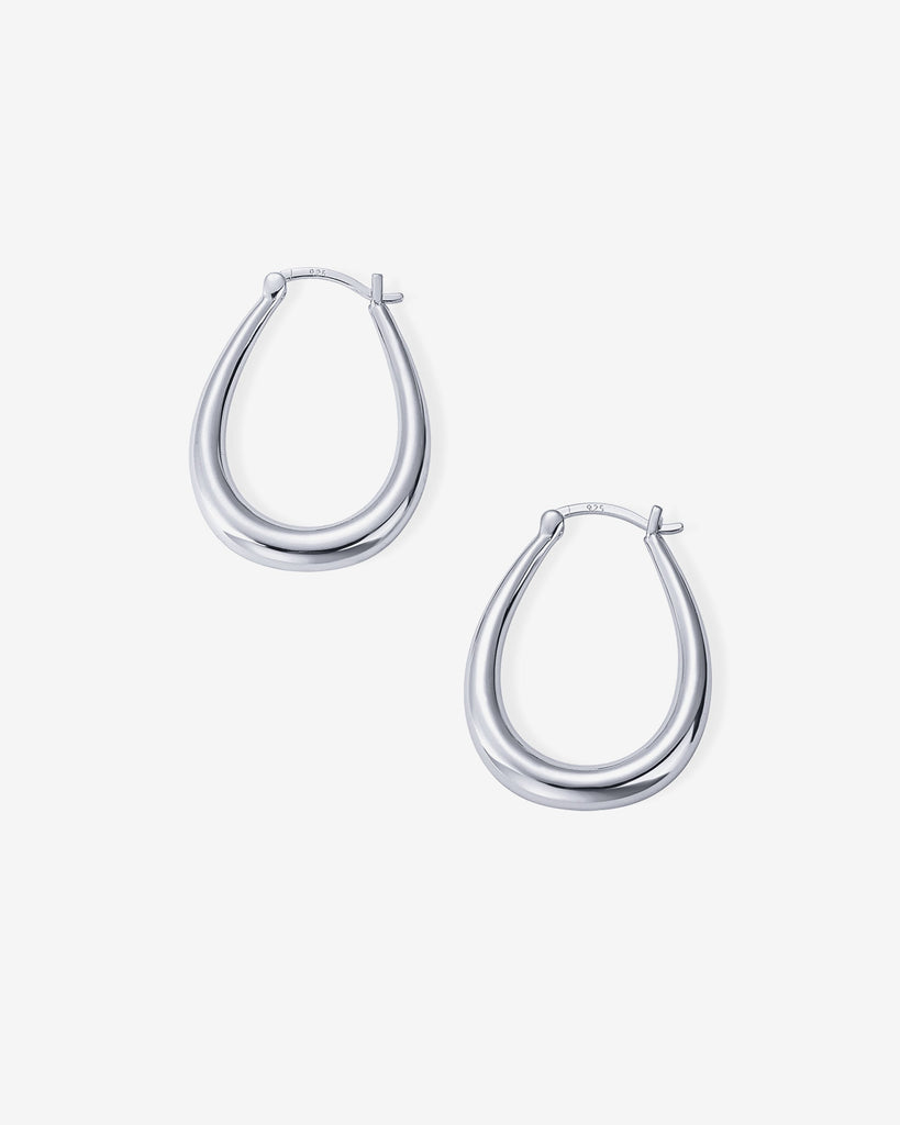 Oval Hoops #Variant_White Gold Hoop 