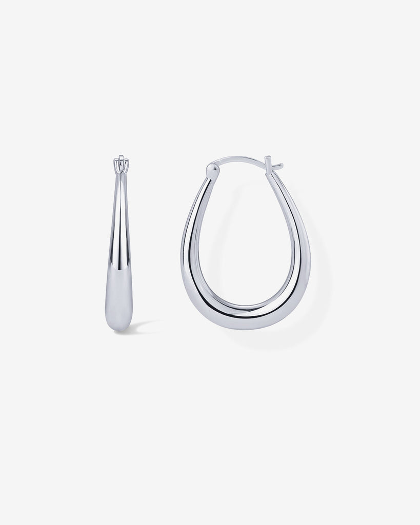 Oval Hoops #Variant_White Gold Hoop 