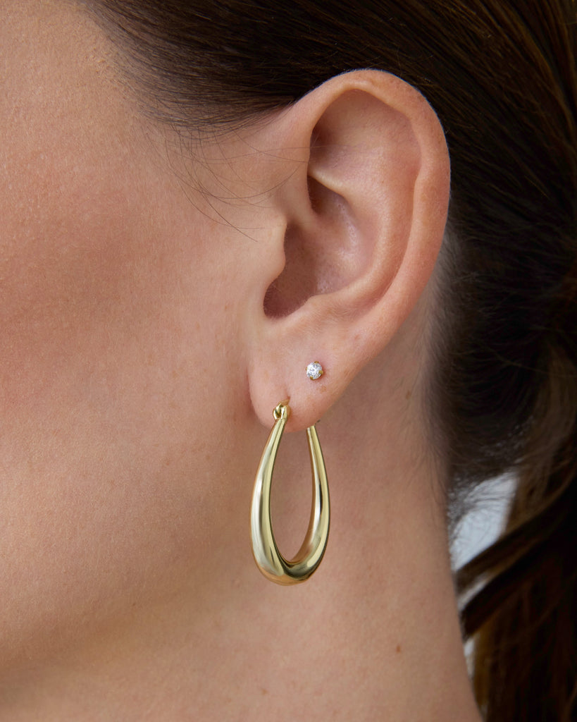 Oval Hoops #Variant_White Gold Hoop 