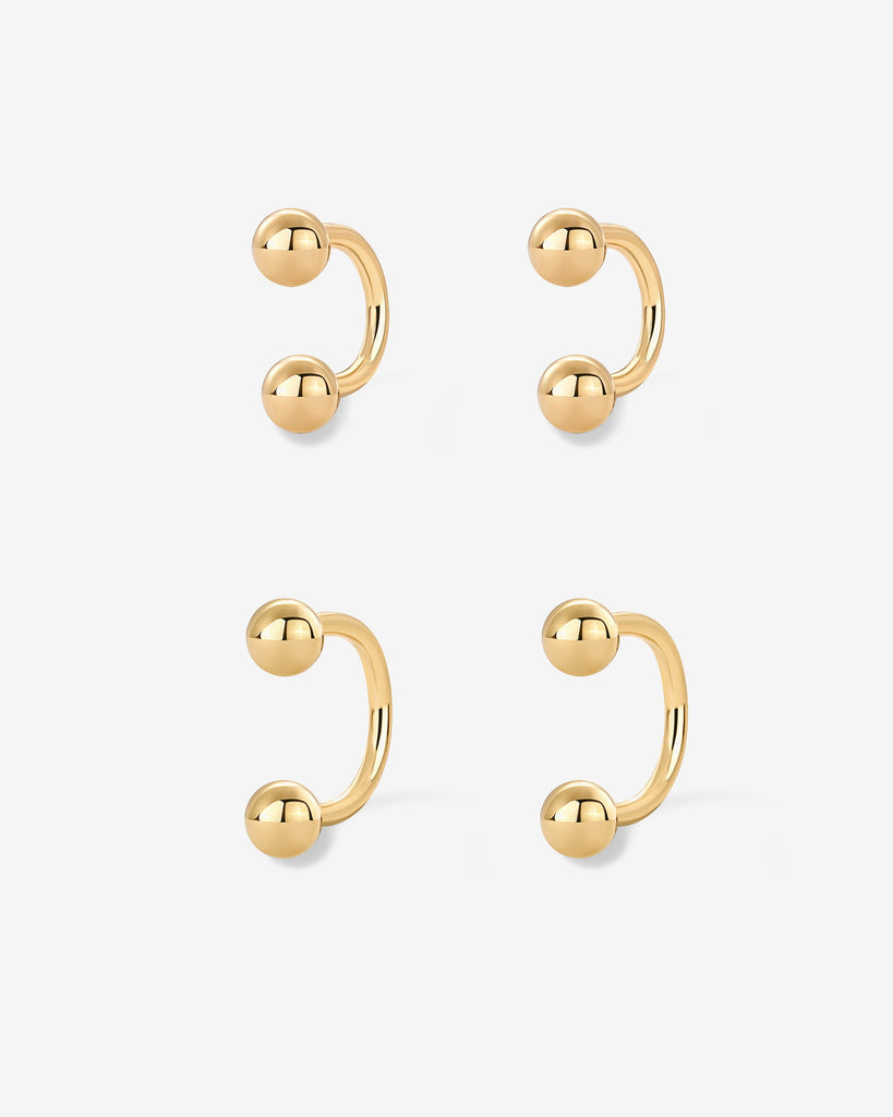 Ball Half Hoop Huggie #Variant_Yellow Gold Huggie 