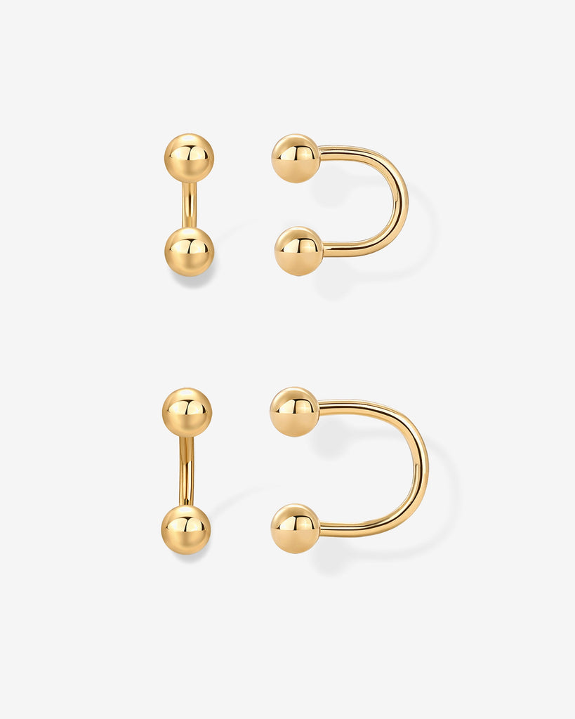 Ball Half Hoop Huggie #Variant_Yellow Gold Huggie 