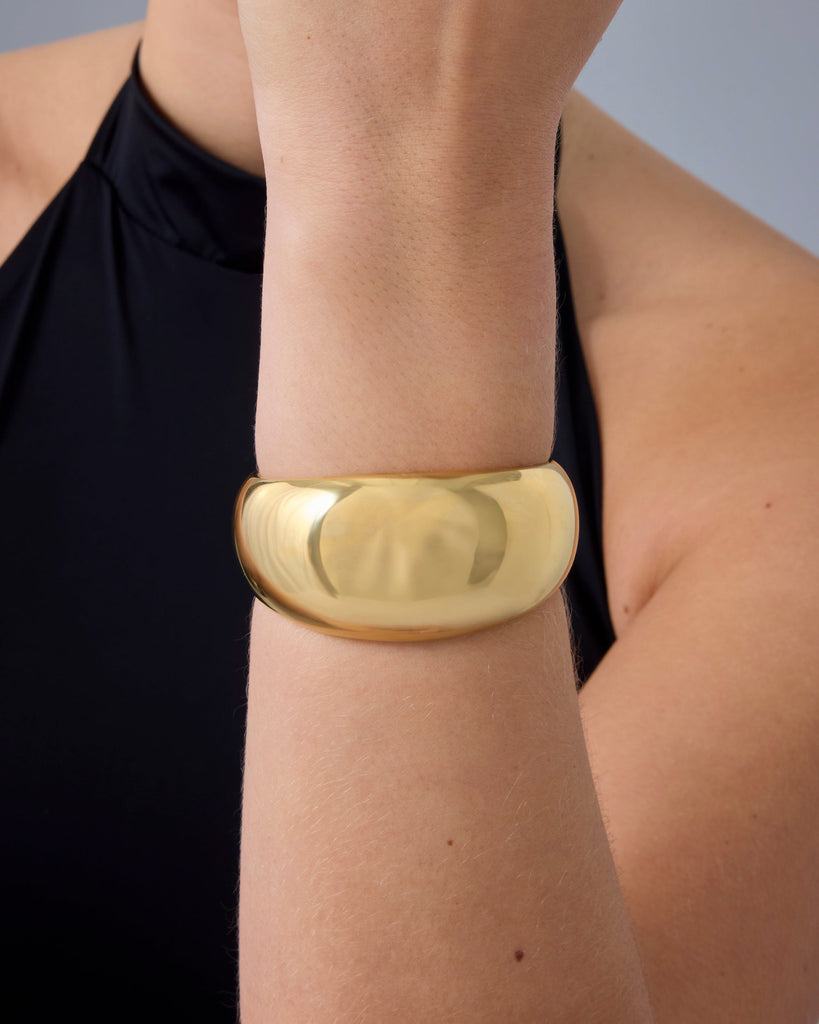 Chunky Cuff Bangle #Variant_White Gold Cuff 