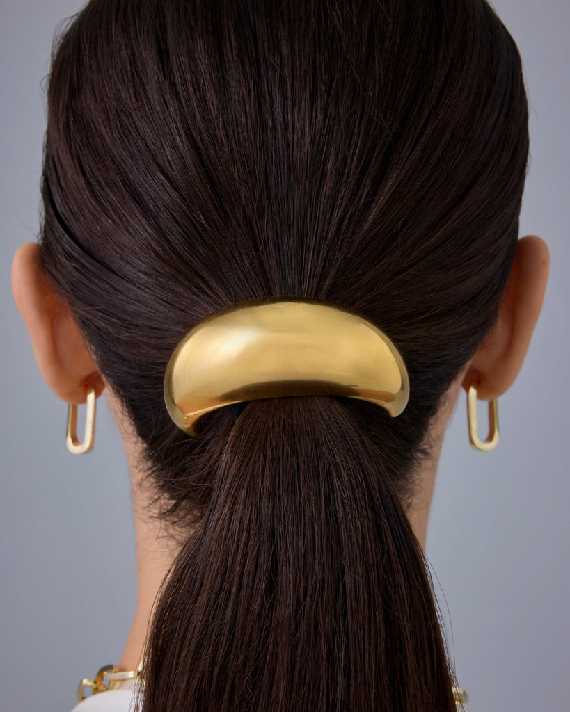 Crescent Cuff Hair Tie #Variant_White Gold Hair 