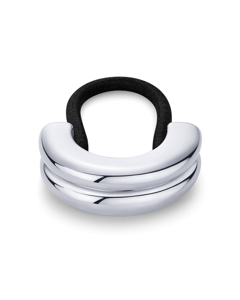 Ridged Cuff Hair Tie #Variant_White Gold Hair 