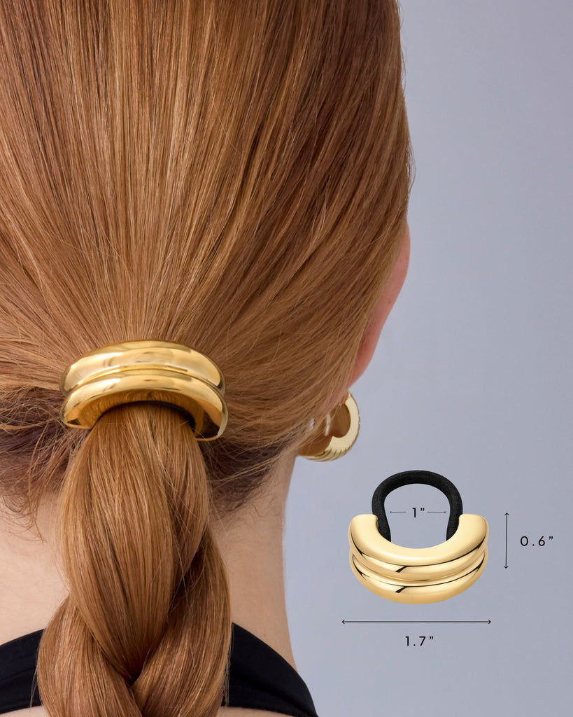 Ridged Cuff Hair Tie #Variant_Yellow Gold Hair 