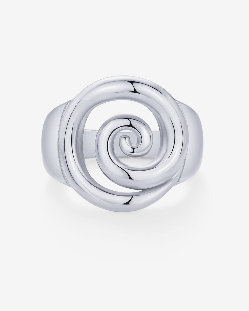 Chunky Spiral Ring #Variant_White Gold Statement 