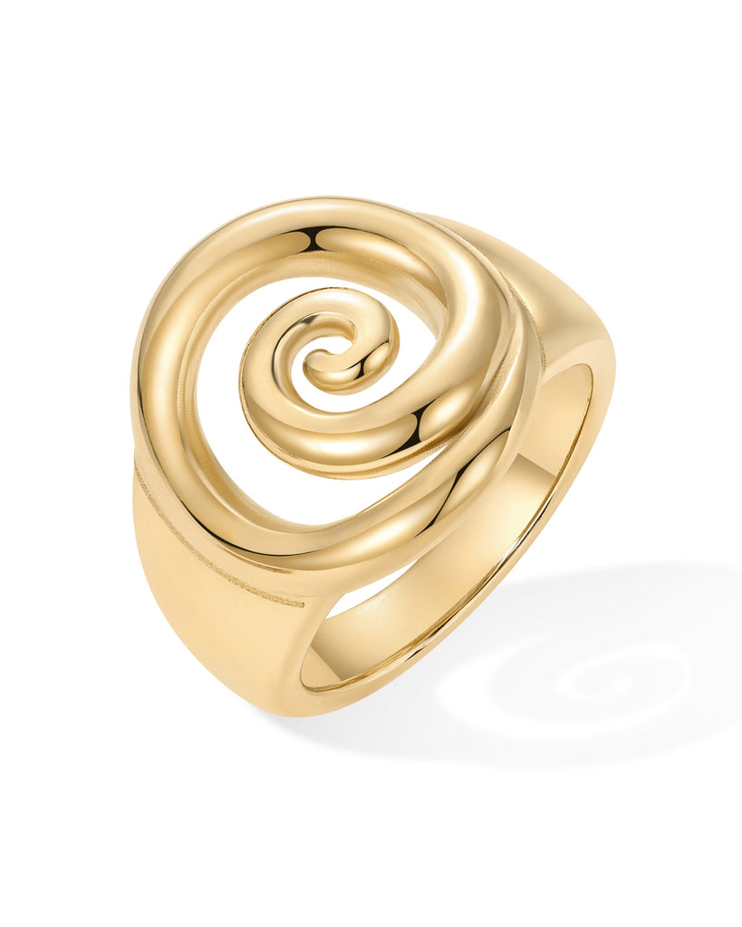 Chunky Spiral Ring #Variant_Yellow Gold Statement 