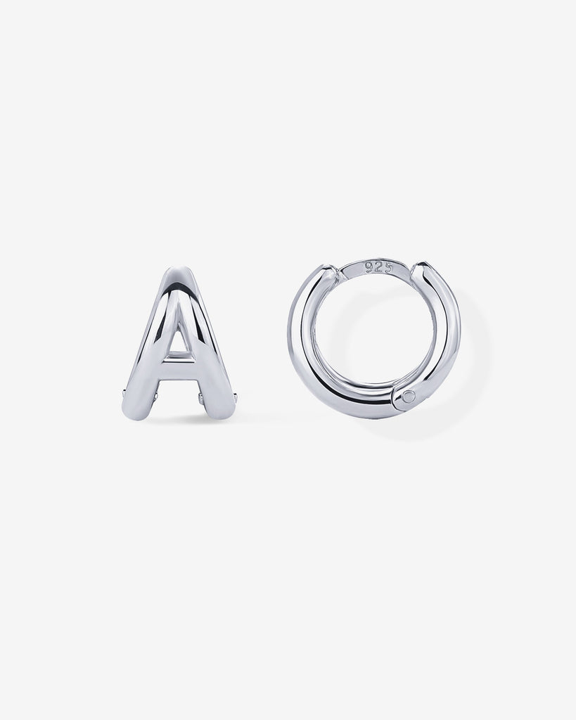 Initial Huggies #Variant_White Gold/A Huggie 