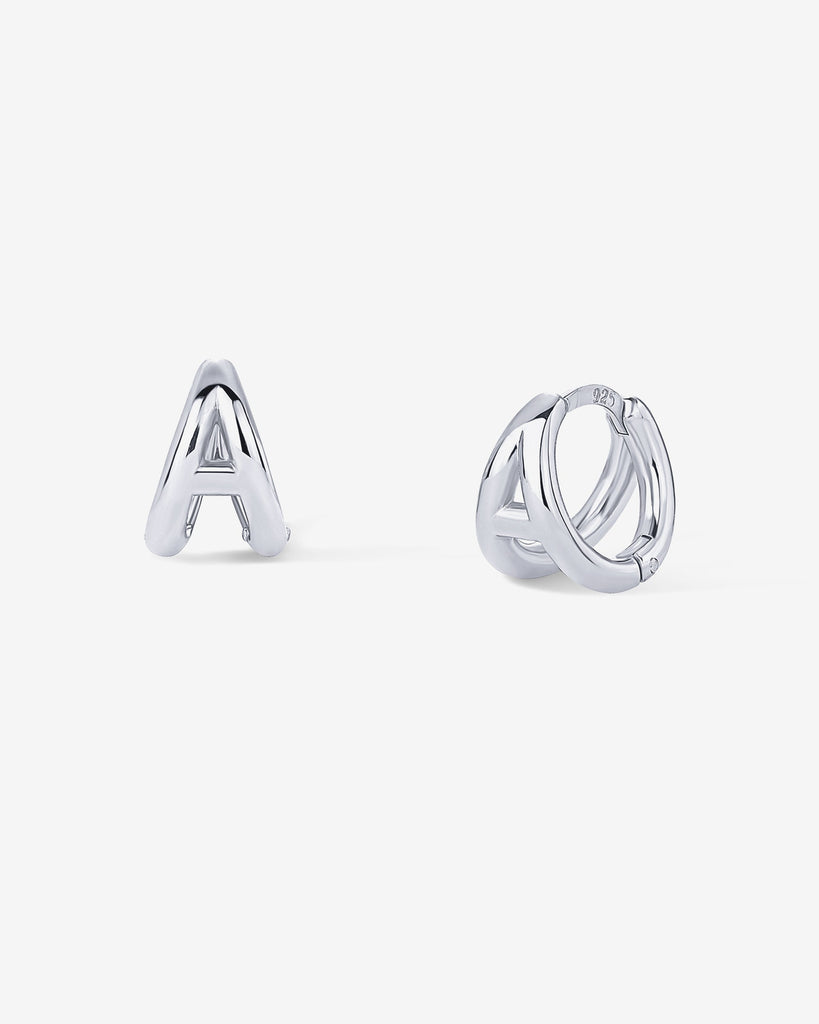 Initial Huggies #Variant_White Gold/A Huggie 