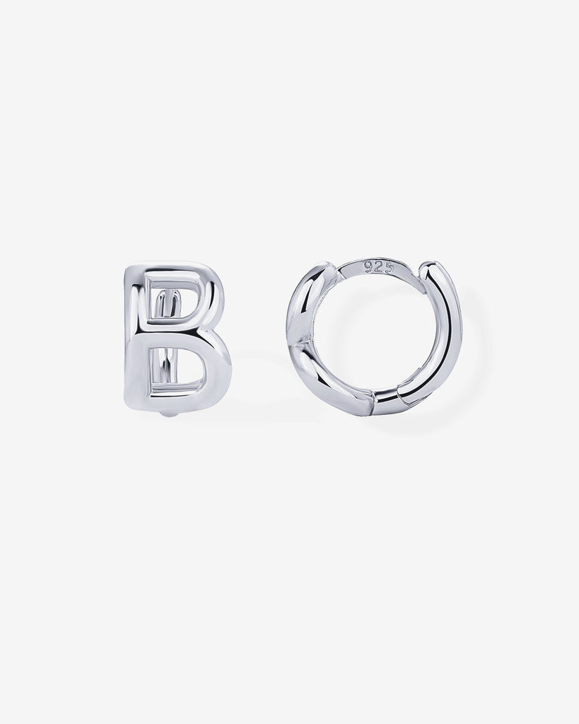 Initial Huggies #Variant_White Gold/B Huggie 