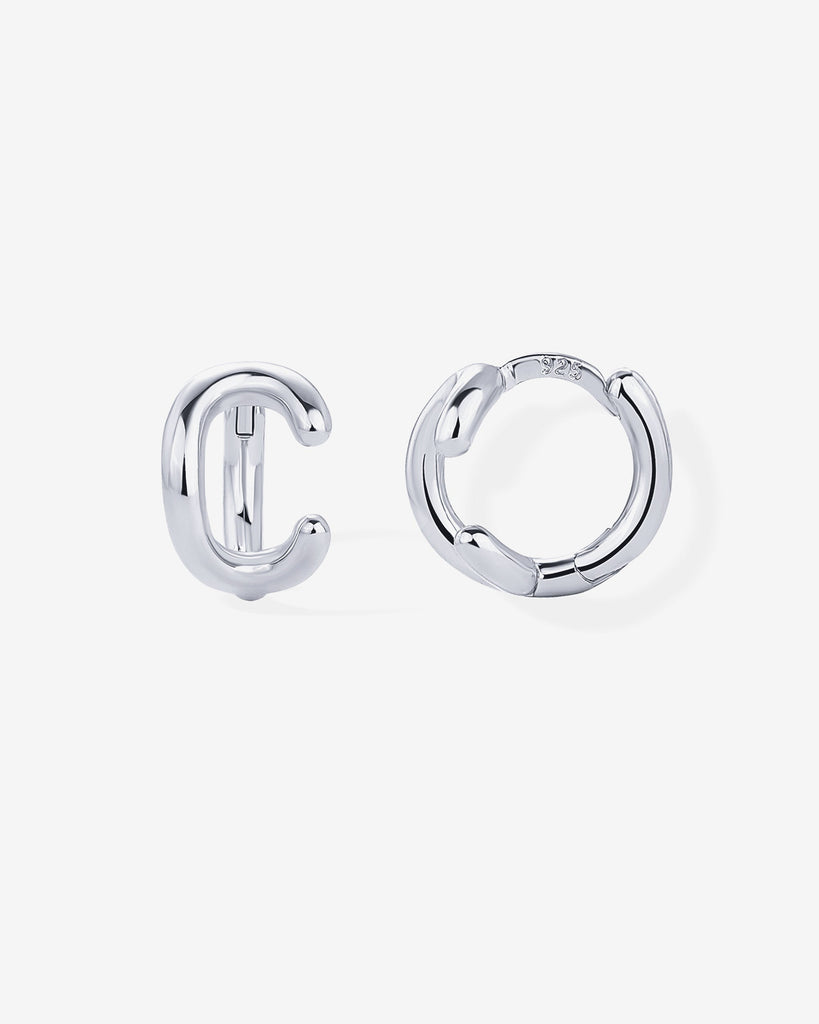 Initial Huggies #Variant_White Gold/C Huggie 