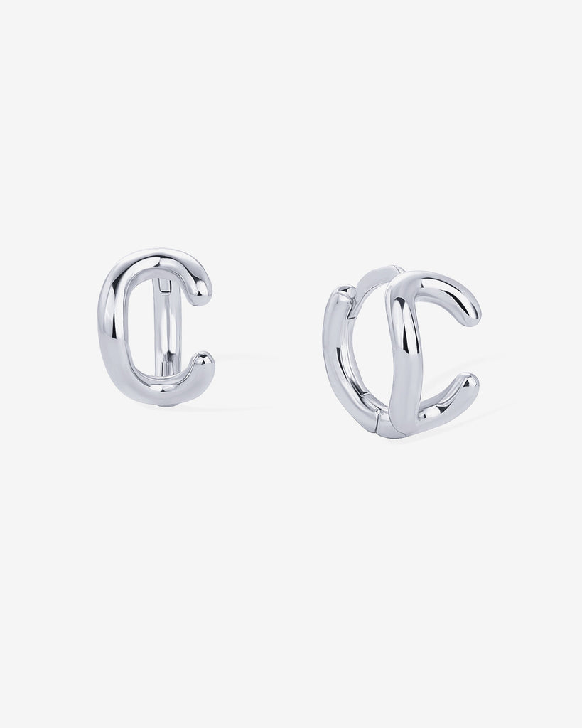 Initial Huggies #Variant_White Gold/C Huggie 