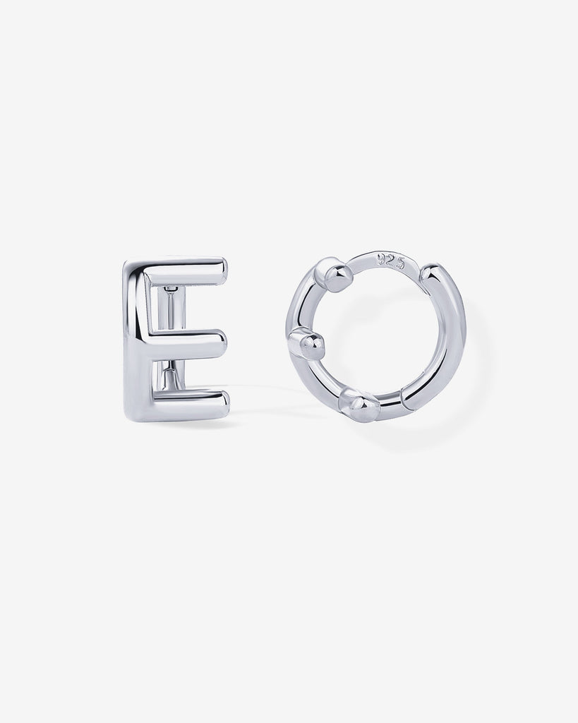Initial Huggies #Variant_White Gold/E Huggie 
