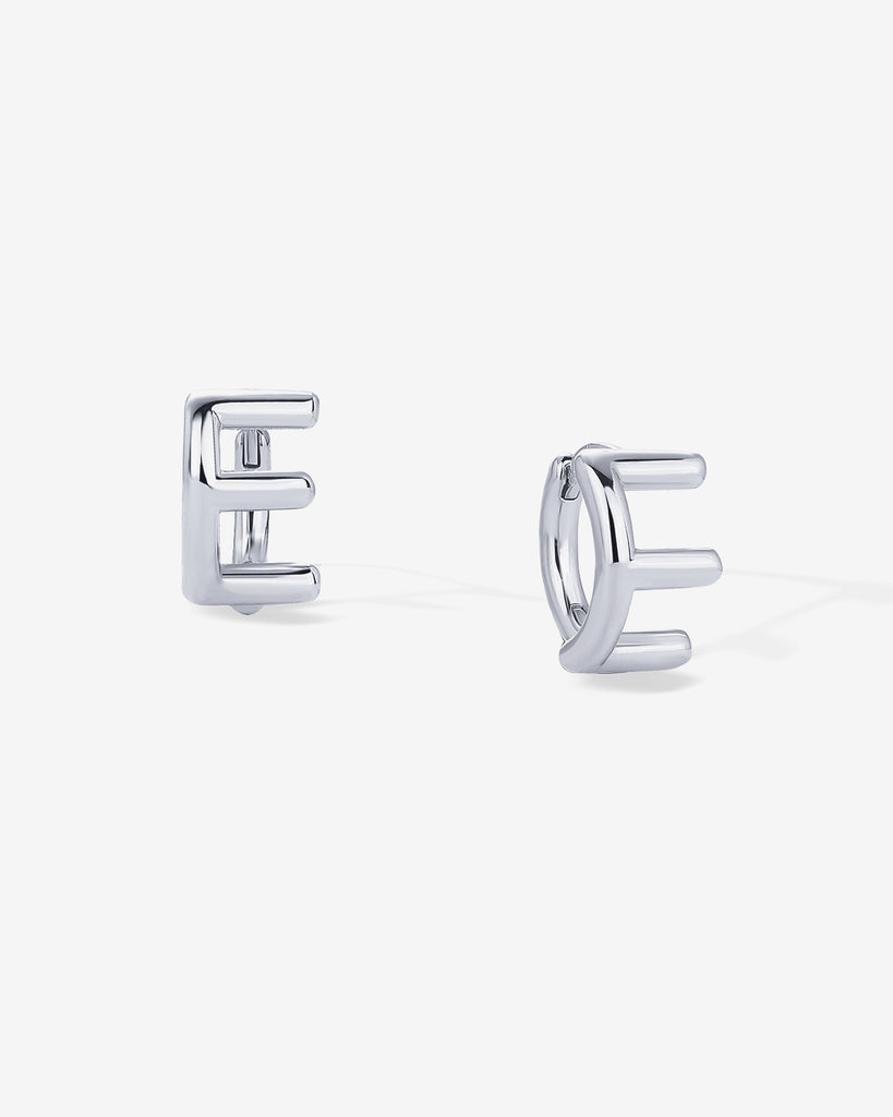 Initial Huggies #Variant_White Gold/E Huggie 