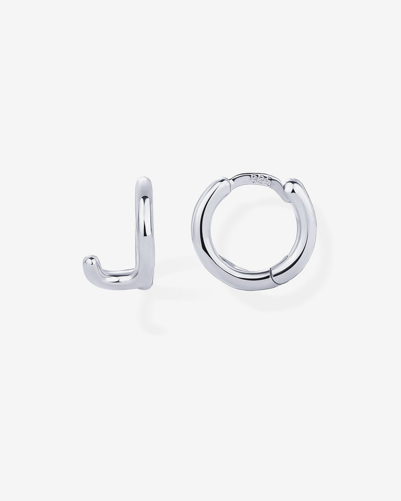 Initial Huggies #Variant_White Gold/J Huggie 