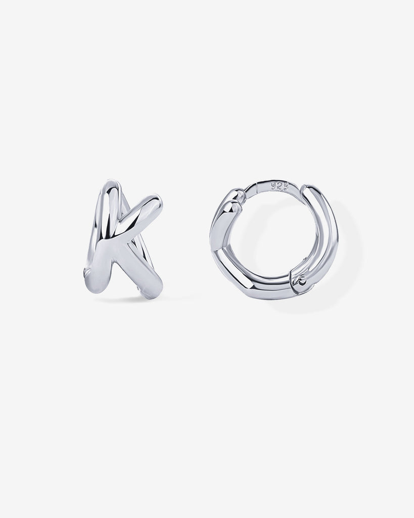 Initial Huggies #Variant_White Gold/K Huggie 