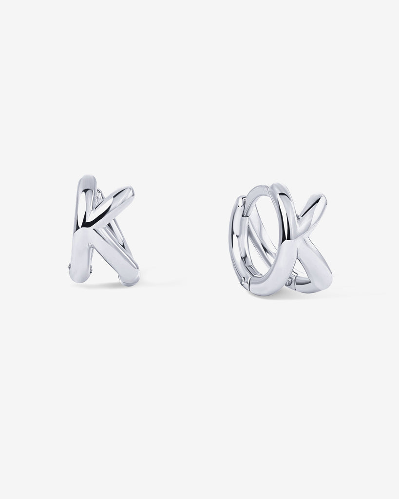Initial Huggies #Variant_White Gold/K Huggie 