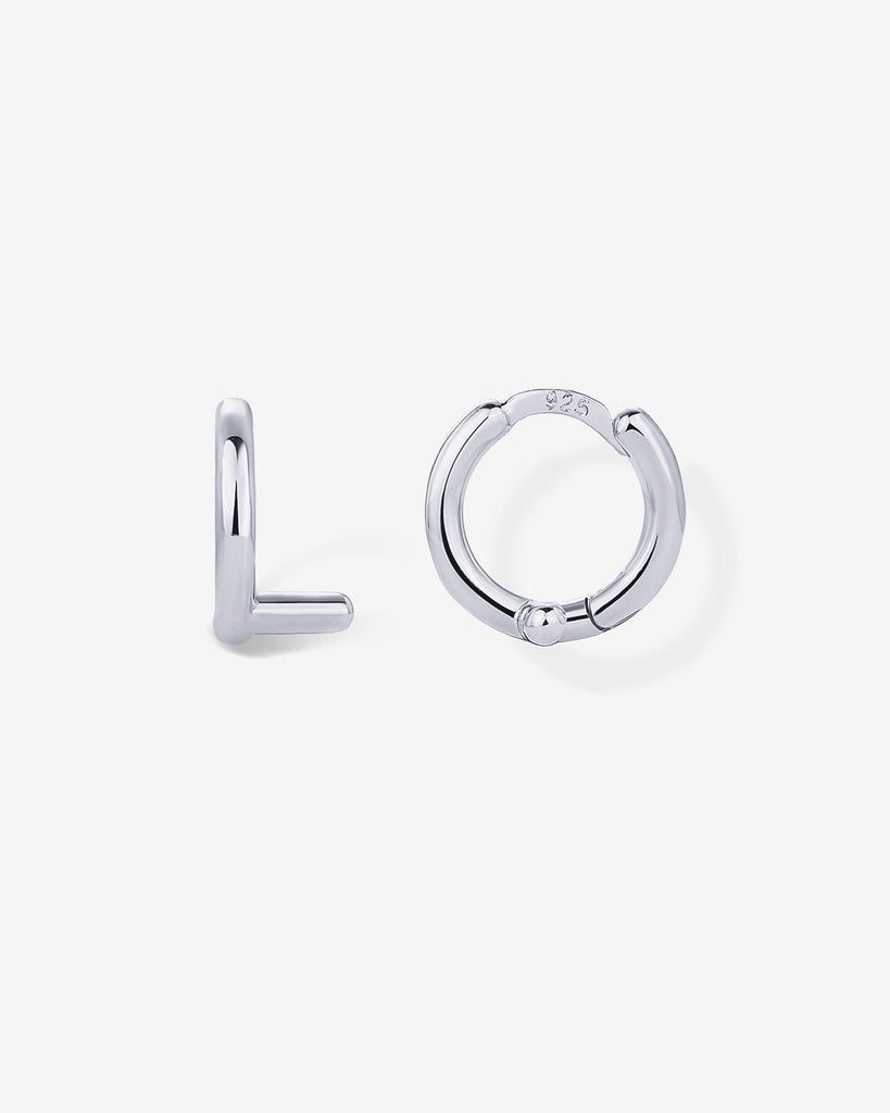 Initial Huggies #Variant_White Gold/L Huggie 