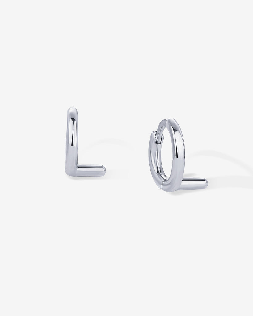 Initial Huggies #Variant_White Gold/L Huggie 
