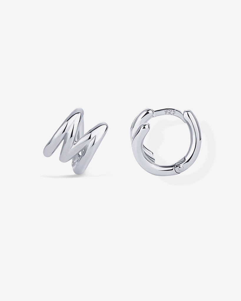 Initial Huggies #Variant_White Gold/M Huggie 